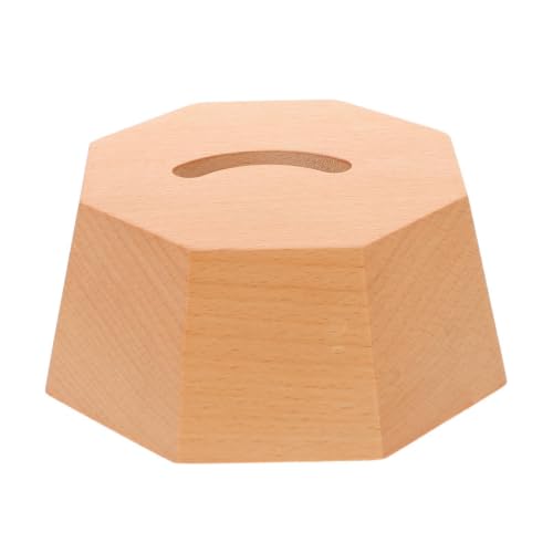 Base de madera octogonal para calzador soporte estable natural