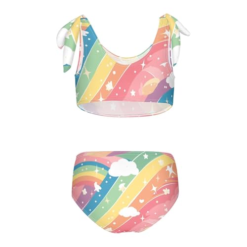 KLL LGBT Glitter Rainbow Pride Flag Girls' Two Pieces Bikini Sets Beach Bathing Suit Swimming Suits Adjustable Shoulder Strap2