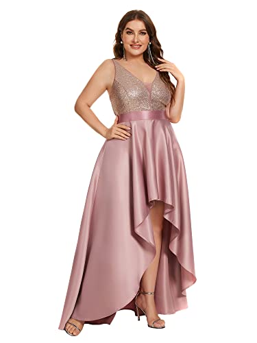 Robe de bal à paillettes col en V sublimatrice de silhouette grande taille