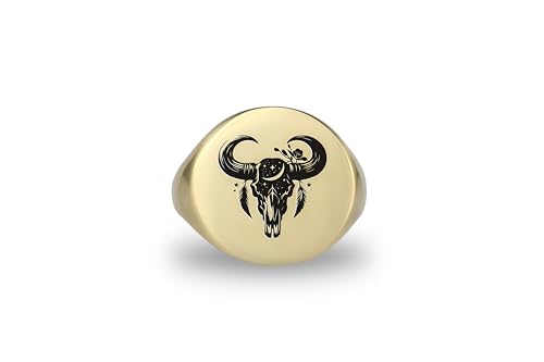 Bijoux mystiques en or : offrez cette bague chevalière tête de vache