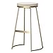 BIHOME Stołki barowe, blat kuchenny, żelazny stołek barowy, skórzane tapicerowane siedzisko krzesło do jadalni, nowoczesne meble akcentujące do pubu, na imprezę, złoty, 50 cm