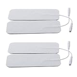 TOKIDNY 4 Stück 5 teiliges wiederverwendbares Gel Elektrodenscheiben Set für Reizstromgeräte Selbstklebende Physiotherapie Pads zur Schmerzbehandlung Kompatibel mit Anschlüssen für