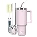 Borraccia Termica BIGRD 1.2L (1200ml) con Cannuccia e Manico - Acciaio Inox Doppia Parete Isolata Sottovuoto, Antigoccia, Senza BPA, per Caffè, Palestra, Ufficio e Viaggio (rosa) immagine