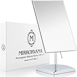 Large Free Standing Mirror for Bathroom Countertop, Dressing Table, Desk and Bedroom Vanity - True Frameless Face Mirror For Makeup and Shaving - 25 x 18cm