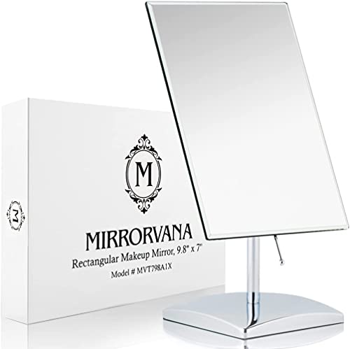 Premium Rectangular Mirrorvana Vanity Table Mirror with Stand (Chrome)