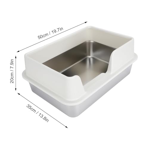 Caja de arena para gatos de acero inoxidable tamaño pequeño miniatura 2