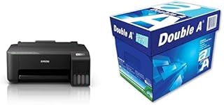 Epson EcoTank ET-1810 Wireless Single-Function Printer, Black, C11CJ71501 and Double A, A4 Ream Paper, A4 80 GSM, 2500 She...