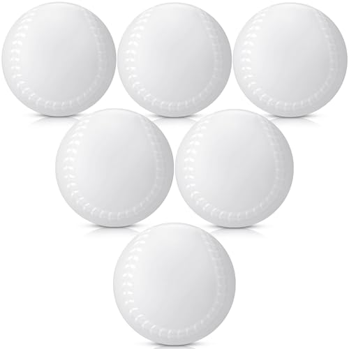 VioraWhite 6 Pack Pitching Machine Balls, Balls Foam Practice Baseballs High Density Foam Practice Baseball Softball Training Ball for Hitting Practice and Fielding Practice 3 oz 2.9 Inches