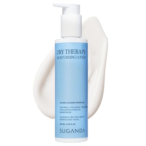 Image of Suganda Dry Therapy Moisturising Lotion for Dry & Eczema-Prone Skin | Panthenol, Hyaluronic Acid & Niacinamide | Long-Lasting Hydration & Barrier Repair | Fragrance-Free, Non-Greasy | Dermatologist Tested