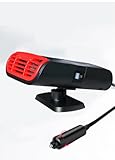 Cerkkapo Autoheizung 12V,150W Heizung 12V,360° Drehba Auto Heizung,2 in 1 Heizung Kühlung Auto Fenster Defroster Demister,Tragbare Heizlüfter für Auto,Auto Heizlüfter mit Zigarettenanzünder-Stecker
