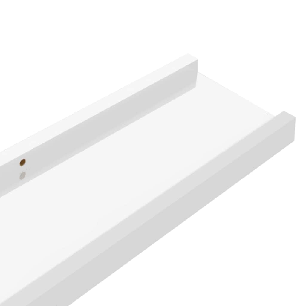 Set di 4 mensole da parete in MDF bianco lucido, 60 x 9 x 3 cm, per libri, decorazione e ordine, per soggiorno, camera da letto, cucina, ufficio