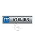AUA SIGNALETIQUE - Plaque de porte Aluminium brossé imprimé AluSign - 200x50 mm - Double Face adhésif au dos - Impression UV directement sur l’aluminium (Pas de contre collage) (Atelier)