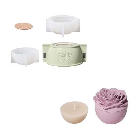 BOOWAN NICOLE Rose Flower Candle Moulds Cover