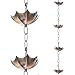 Topadorn Rain Chains 72" Metal Decorative Umbrella Rain Chain Bell