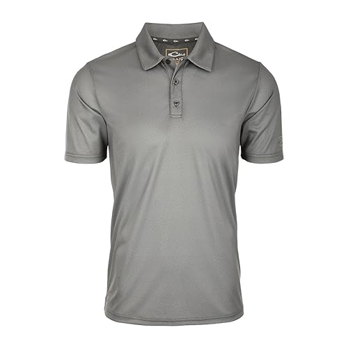 Drake Waterfowl Men's Performance Heather Short Sleeve Polo Shirt - Moisture-Wicking Quick Dry UPF Sun Protective Active Tee