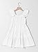 blibean Girls 2024 Summer Sleeveless Sundress Off Shoulders Tween Cotton Sun Dresses Holiday Party Tiered Outfit Kids Cute Smocked Wedding Guest Dance Clothes Size 6-7 Years Solid White