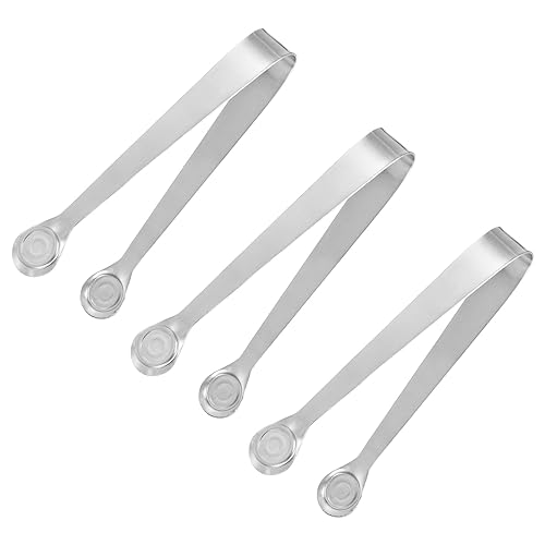 uxcell Serving Tongs, 3pcs 5 Inch, Stainless Steel Ice Tongs, Mini Sugar Tongs for Appetizers Charcuterie, Dessert, Tea Party