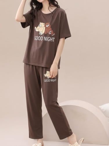 Image of SMOWKLY Women's Premium Stylish Cute Print Top with Pajama Comfy Loungwear