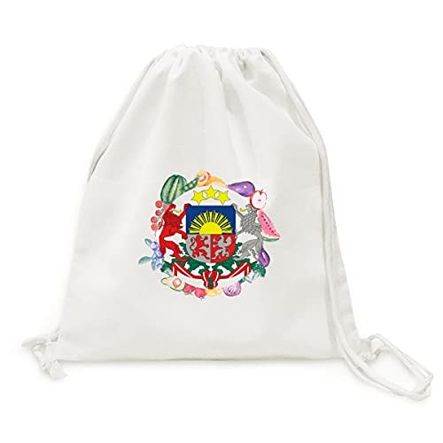 Sac en tissu fruits et légumes pliable sangle emblème Lettonie