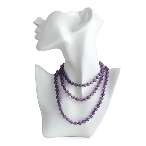 108 Beads Amethyst Mala Necklace or Bracelet For Meditation, Yoga, Prayer & Spiritual Healing - Handcrafted 8mm Natural Gemstone Japa Mala for Mindfulness, Chakra Balancing, & Inner Peace2