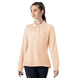 [Gopune] ポロシャツ レディース 長袖 ゴルフウェア 長袖tシャツ 襟付き 吸汗速乾 テニスウェア ビズポロ 通気 UVカット スボーツ カジュアル 運動着 春夏秋 15色選択可(ライトオレンジ XL)
