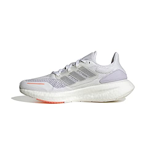 adidas Pureboost 22 Heat.RDY Shoes, Zapatillas para Correr Mujer, Cloud White/Silver Met/Coral Fusion, 36 2/3 EU