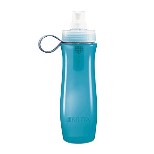Brita Soft Squeeze Water Filter Bottle, 20oz, Aqua Blue 35558 (DMi EA Sports