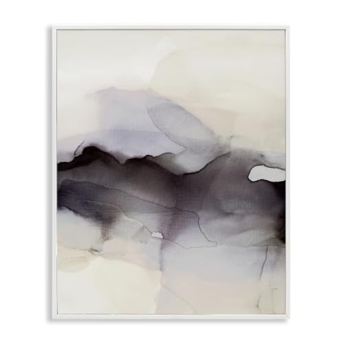 Abstract Black Watercolor Fluid Ink, 11 x 14 Inch Framed Giclée Print