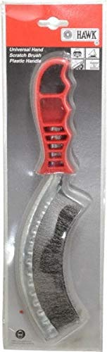 1" Trim Length Steel Scratch Brush - 5-1/2" Brush Width, 10" OAL, 1" Trim Length, Plastic Handle (60 Pack)