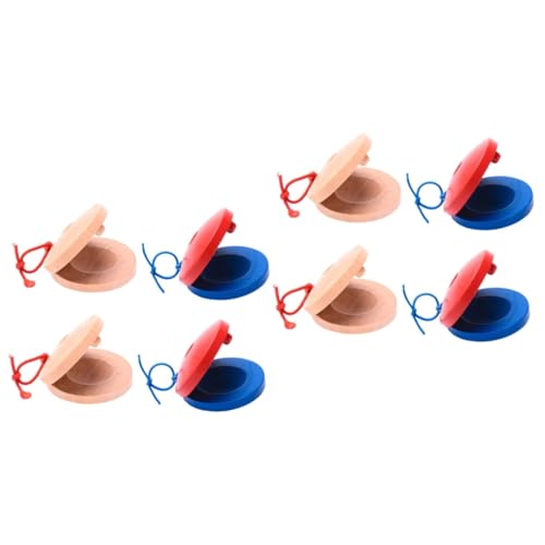 BESPORTBLE 2sets 4pcs Percussion Instruments Safe Castanets for Early Education Assorted Bright Colors Music for Classroom Parties 4pcs*2