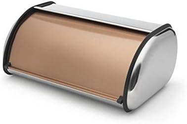 ADDIS Stainless Steel Roll Top Bread Bin Copper and Black