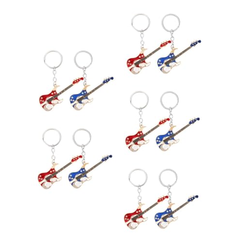 Porte-clés pendentif guitare Healvian avec accessoires musicaux et ornement à suspendre pour sac