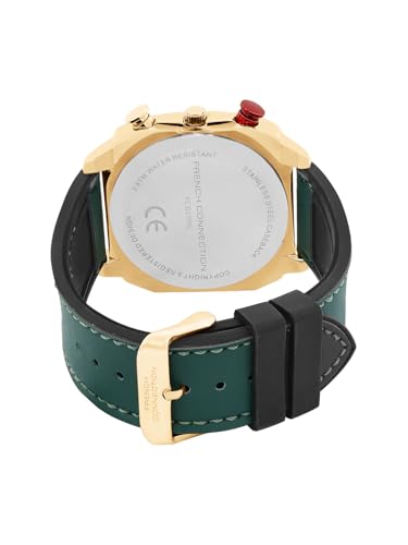 Image of French Connection Chronexis Green Dial Chronograph Watch for Men - FCB19NL