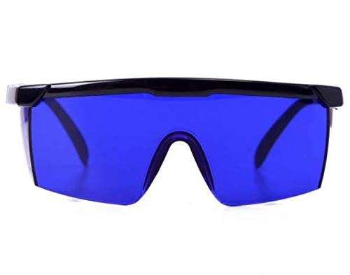 VIQILANY Laser Eye Protection Safety Glasses for 590nm-690nm Red Green Yellow and UV Lasers with Case -Dark Blue