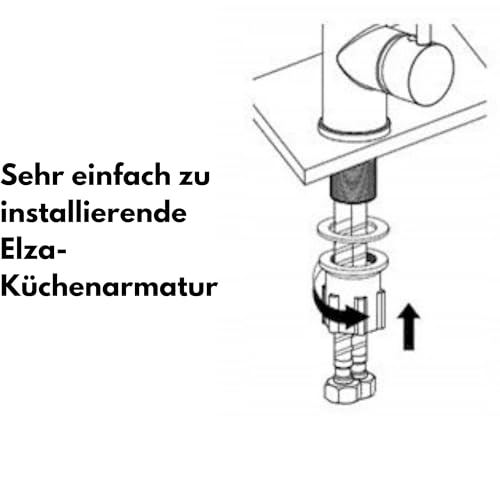 Miniatura 7 de Elza - Grifo De Cocina Flexible Con Caño Flexible, Color Gris