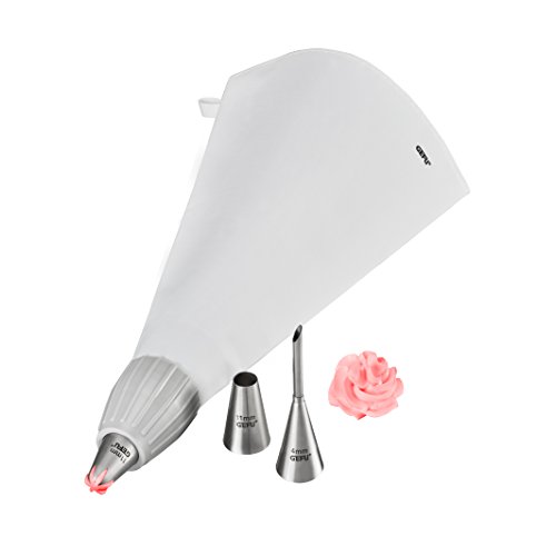 GEFU Deco Piping Bag Set of 5 , Silver