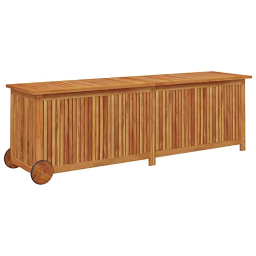 Boîtes de rangement d'extérieur en bois avec roulettes, boîte de rangement pour coussins, boîte à outils pour piscine, garage, plage de sable – 150 x 50 cm