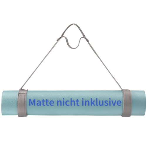 Trilancer Anpassbarer Yogamattengurt mit Klettverschluss, Yoga-Mattenhalterung, zum Tragen, Verstauen und Organisieren von Yogamatten Aller Größen (Grau) – Matte Nicht inklusive