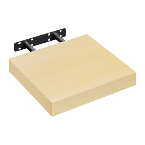 WOLTU Etagere Murale, Etagere, Étagère Murale Bois pour Salon, Cuisine, Chambre, Salle de Bain 25x22.9x3.8cm, Jaune Chêne RG9365kei