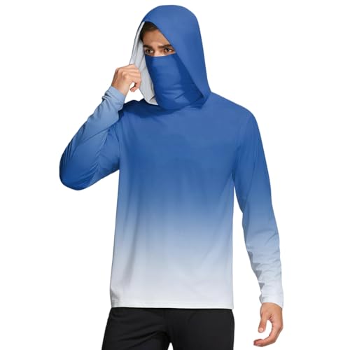 Camo Long Sleeve Shirt Men Golf Performance Apparel Running Dry Fit Athletic Hoodie Fishing Shirt with Hood