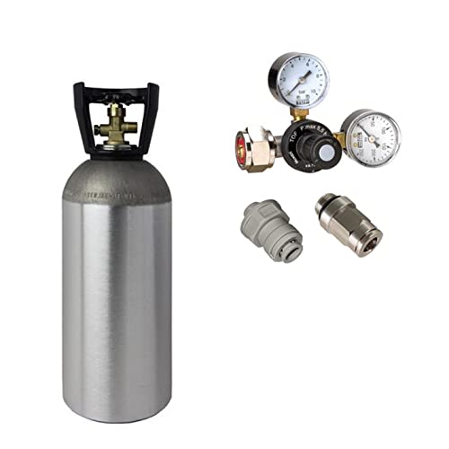 CO2 Druckminderer inkl. 2 kg CO2 Flasche geeignet für Quooker System Wassersprudler Sprudelsystem Sprudelgerät Sprudler Cover