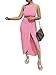LYANER Women's 2 Piece Outfits Tank Crop Top and High Low Hem Ruched Bodycon Midi Skirt Pink Small