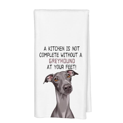 Qabliqo Greyhound Gifts Kitchen Towels, Italian Greyhound Gifts, 16x24 Inch Cotton Kitchen Cloths