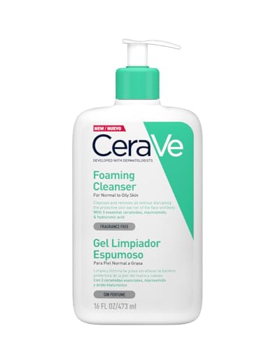 Listado de Espuma . 50 CeraVe Gel Limpiador Espumoso Diario para Piel Mixta, Grasa o con Acné 473ml