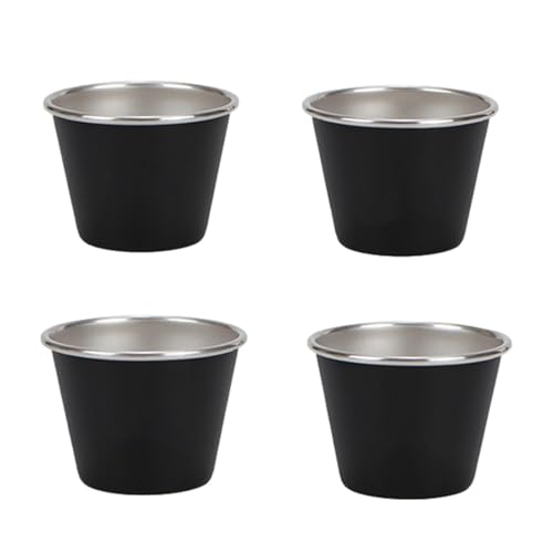 Juego de 4 tazas de vino de metal de acero inoxidable para exteriores, taza de té de café de viaje de 50 ml, accesorios para beber con de transporte de malla para mujeres y hombres