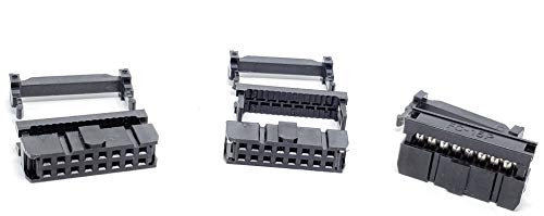 Pc Accessories - Connectors Pro 10-Pack 2X8 16-Pin 2.54mm Dual Row IDC Socket for 1.27mm Flat Ribbon Cable, 16 Pins FC Connectors