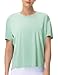 THE GYM PEOPLE Women's Short Sleeve Workout T-Shirts Back Loose Fit Running Yoga Tee Tops Light Green