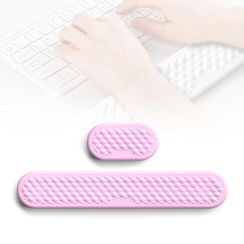 Poggiapolsi in memory foam per tastiera e mouse, comodo supporto antiscivolo per digitare e alleviare il dolore, ideale per ufficio e gioco