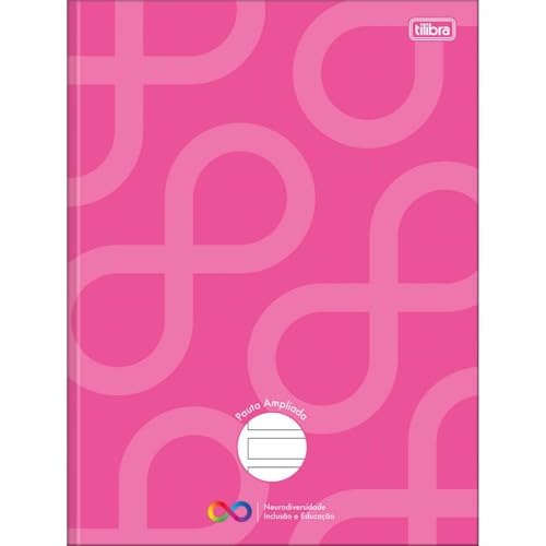 Tilibra - Caderno Pauta Ampliada Brochura Capa Dura Tilibra Neuro 80 Folhas - Capa Rosa