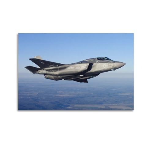 Toile F-35 Lightning II poster de chasse moderne pour habiller un mur vide de chambre